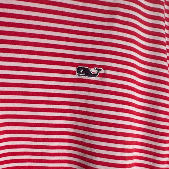 Vineyard Vines Men's Pink and White Striped Polo Shirt - Picture 2 of 4